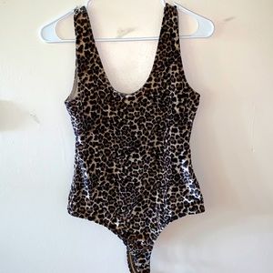 Leopard print body suit